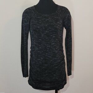 Liz Lange Maternity Shirt Long Sleeve Heather Black Tunic Top Women’s XS